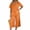 001 Orange, variant on Htigea Summer 2 Piece Sets for Women V-Neck Short Sleeve Shirts and Capri Pants Casual Outfits Beachwear Orange S