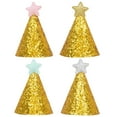 thumbnail image 1 of KAKOWELY mini sombreros de cumpleaños con estrellas brillantes y purpurina para fiestas infantiles., 1 of 4