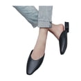 thumbnail image 3 of SIMANLAN Womens Mules Closed Pointed Toe Slip On Loafer Slides Backless Shoes Black Size 5, 3 of 5