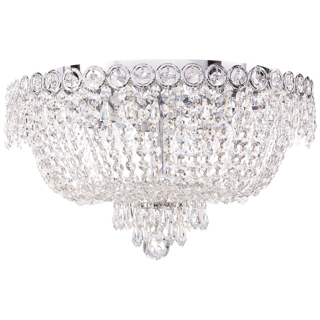 Elegant Lighting Century 18" 6 Light Royal Crystal Flush Mount