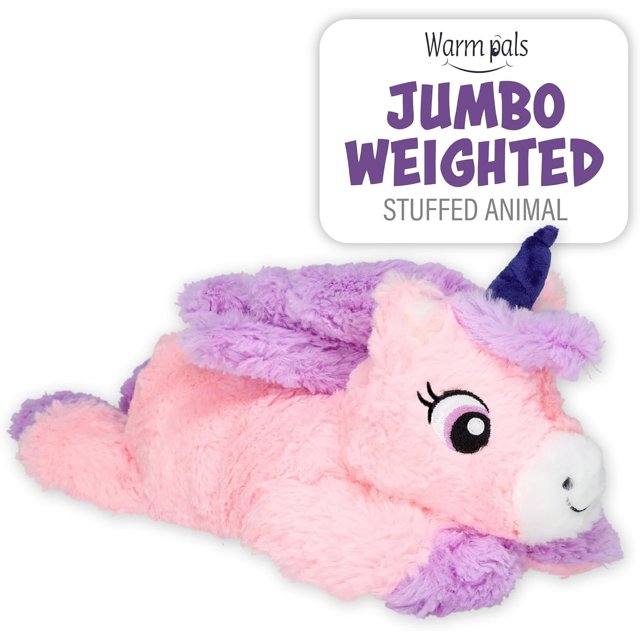 1i4 Group Jumbo Weighted Hugs de Warm Pals – Unicornio – 4 libras – Juguetes de peluche acogedores con aroma a lavanda aptos para microondas – Animal de peluche – Peluche calmante y reconfortante