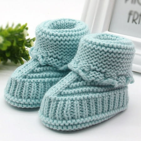 

Toddler Newborn Baby Knitting Lace Crochet Shoes Buckle Shoes
