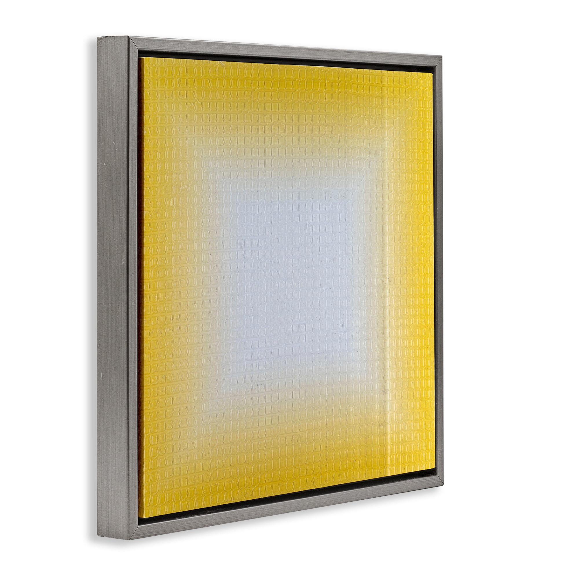 Stupell Industries Yellow Ombre Fade Abstract Painting Gray Floater Framed Canvas Art Print Wall Art, 18 x 18