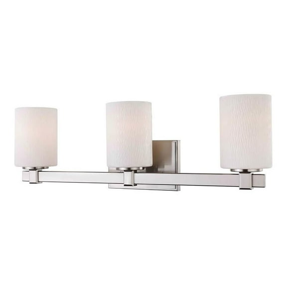 Woodbridge Lighting Salina 3-Light Steel and Glass Bath Light in Satin Nickel