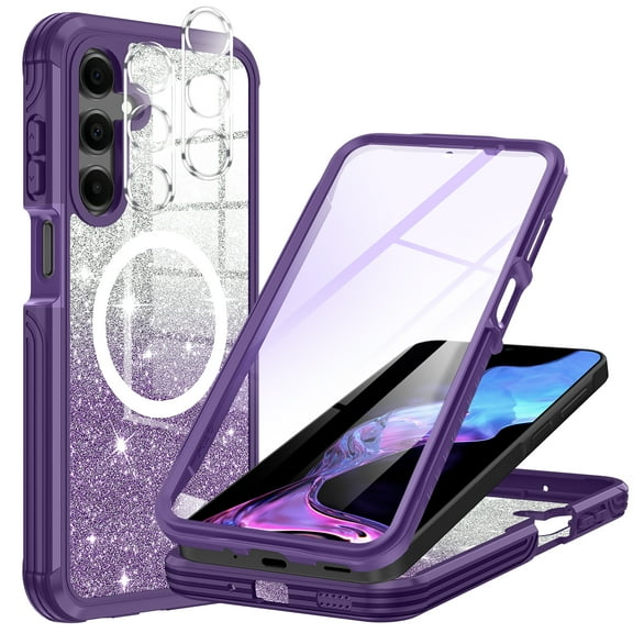 Casetego for Samsung Galaxy A16 5G Case,Compatible with MagSafe Full Body Shockproof with Built-in Screen Protector Lens Protector Drop Protective Phone Cover,Purple