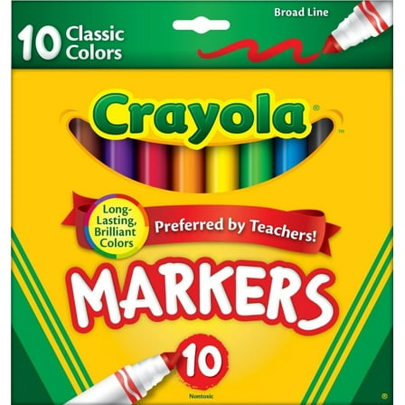 Crayola Classic Colors Broad Line Markers Lots Of Brilliant Color 10 Count ( Case Of 24 )