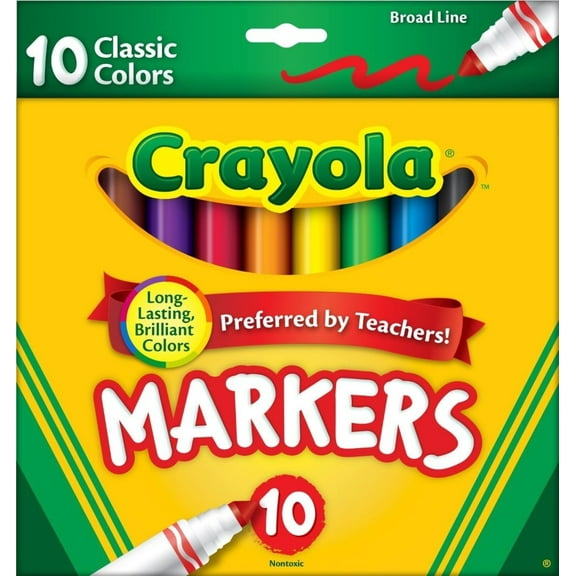 Crayola Classic Colors Broad Line Markers Lots Of Brilliant Color 10 Count ( Case Of 24 )