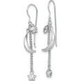 thumbnail image 2 of Sterling Silver Rhodium-Plated D/C Puffed Star And Moon Earrings (48 X 7) Made In Indonesia qe11463, 2 of 5