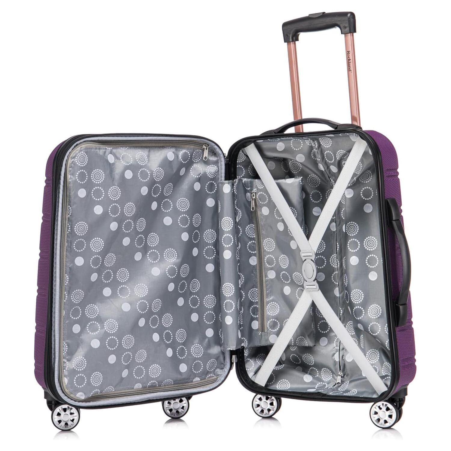 Rockland Melbourne Hardside Expandable Spinner Wheel Luggage, Carry-On 20-Inch and Tote 14-Inch, Purple