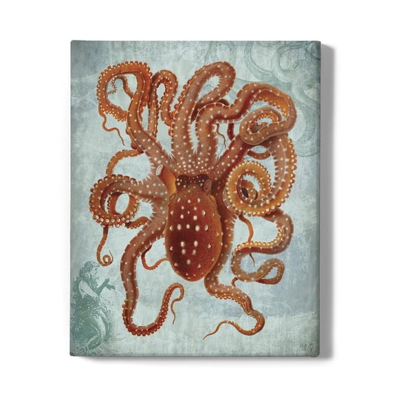 Octopus 2 Wrapped Canvas -Fab Funky Designs,