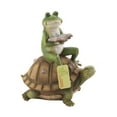 thumbnail image 2 of Zingz & Thingz Frog and Turtle Solar Powered Outdoor Garden Figurine - 12" - Green and Brown, 2 of 3