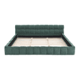 thumbnail image 5 of Tcbosik King Size Upholstered Floor Platform Bed, Chenille Fabric Bed Frame with Wood Slats Support, No Box Spring Needed, Easy Assembly, Blue & Green, 5 of 8