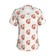 thumbnail image 4 of Wukai Orange Fox Classic V-Neck T-Shirt for Women: Comfortable, Stylish, and Versatile Wardrobe Essential-Large, 4 of 7