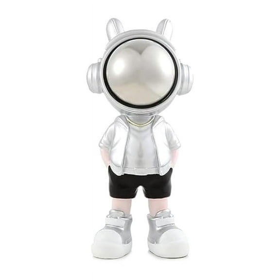 Cute Silver Astronaut Decor Cool Astronauts in Modern Suits, Hands in Pockets Spaceman Sculptures Home Decor Gift