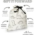 thumbnail image 4 of Gather & Knot Drawstring Gift Bags | 20" Large 12" Small | Premium Canvas | Reusable Fabric Wrap for Baby Shower or Boys Birthday | Dinosaur, 4 of 10