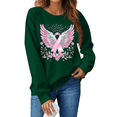 thumbnail image 5 of Womens Breast Cancer Shirt Long Sleeve Pink Ribbon Angel Wings Print Sweatshirt Breast Cancer Awareness Support Survivor Pullover Crew Neck Tops, 5 of 5