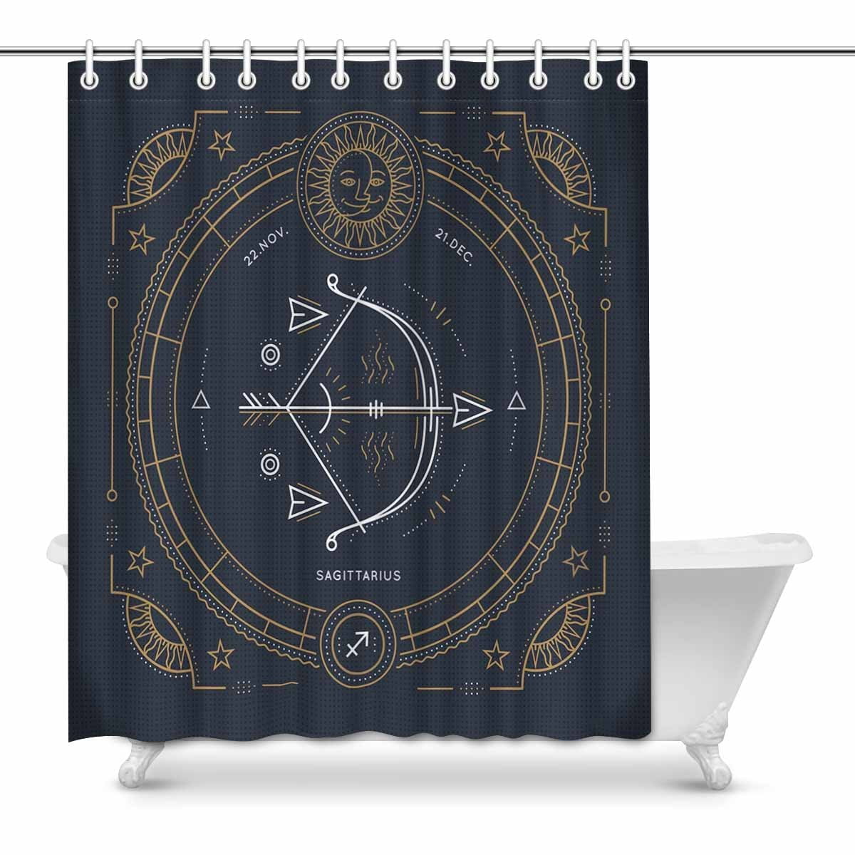 POP Sagittarius Zodiac Bathroom Decor Effect Shower Curtains 60x72 inch