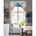 thumbnail image 5 of Octopus Coastal Kitchen Swag Valances for Windows, Summer Beach Ocean Coral Wooden Swag Valances Curtains for Living Room, Rod Pocket Window Treatments for Bathroom, Bedroom, Cafe, 56"x36", 5 of 6
