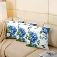 thumbnail image 3 of Hydrangea Set of 2 Throw Pillow Covers 22x22 Inch,Blue Floral Pillow Covers For Adult,Hummingbird Cushion Cases,Colorful Butterfly Decorative Square Pillow Cases For Sofa Couch,Room Decor, 3 of 5