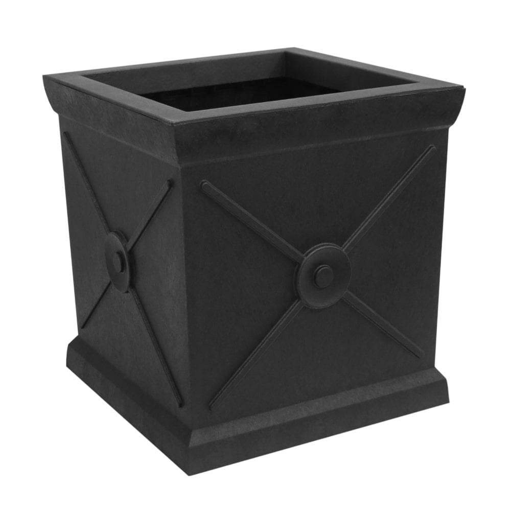 Tierra Verde Pot à réserve d'eau carré Allegro Monarch 15" L x 16" H - Noir, Intérieur/Extérieur