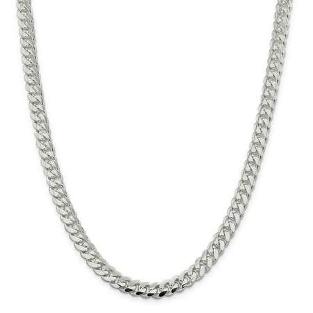 Primal Silver Sterling Silver 7.8mm Polished Domed Curb Chain