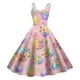 thumbnail image 2 of WILLBEST Vestidos Casuales Para Mujer Vestido Con Estampado Retro De Pascua Para Mujer, Estilo Belleza, Corte A, Con Cremallera Lateral Para Fiestas, Vacaciones Y Ropa Informal, 2 of 4