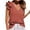 Red, variant on cfhntfmh Summer Tops for Women Casual Ruffle Cap Sleeve Basic Tank Tops Loose V Neck Solid Color Beach Shirts
