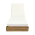 thumbnail image 4 of GDF Studio Outdoor Adjustable Acacia Wood Chaise Lounge with Cream Cushion, 4 of 6