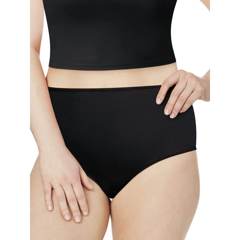 Hanes Just My Size Women's Microfiber Stretch Brief Underwear, 6-Pack (Plus  ) Assorted 9