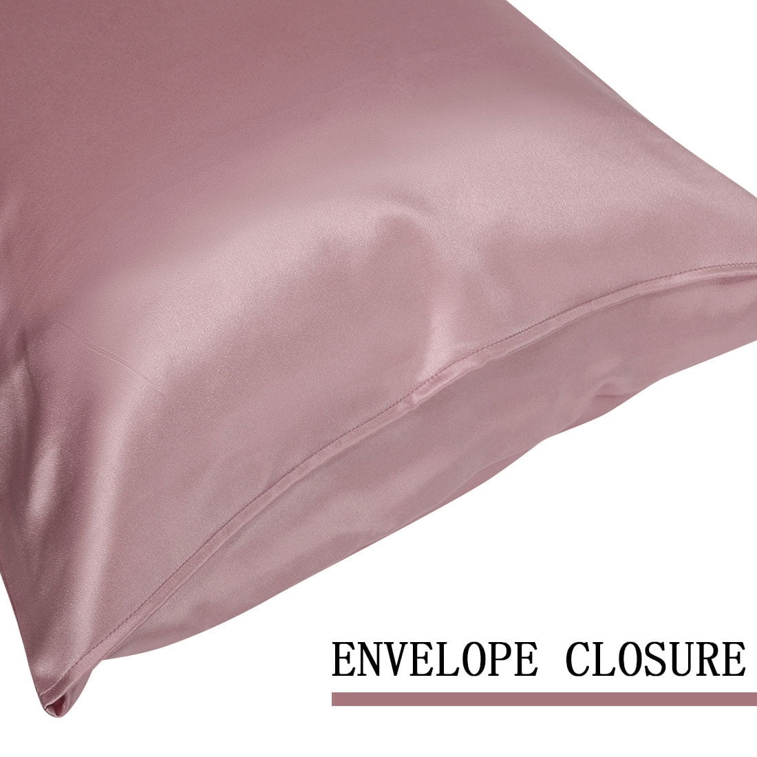 Unique Bargains 2-Pack 22 Momme 100% Silk Pillowcases, Standard, Mauve