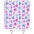 thumbnail image 4 of Valentine''s Day Shower Curtain Blue Hot Pink Heart Modern Geometric Plaid Romantic Sweet Love Couple Lover Rustic 36x70(WxH) Inch Bathroom Decor Fabric Curtain with Hooks, 4 of 6