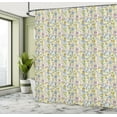 thumbnail image 4 of Ambesonne Floral Shower Curtain, Surreal Funny Flowers Swirls, 69"Wx84"L, Pale Lilac Khaki, 4 of 4