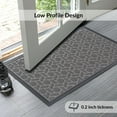 thumbnail image 2 of Evideco Heavy-Duty Dirt-Trapping Rubber Doormat with Raised Geometric Pattern – 30x18 Inch Gray Non-Slip Entrance Rug for Indoor Outdoor Use – Low Profile Welcome Mat for Front Door, Porch, Patio, Ga, 2 of 8