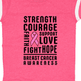 thumbnail image 4 of Inktastic Breast Cancer Awareness Strenght Courage Support Love Boys or Girls Baby Bodysuit, 4 of 5