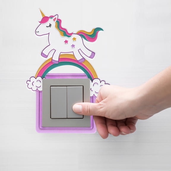 Minkissy 1Pc Luminous Wall Sticker Unicorn Design 3D Creative Fluorescent Home Decoration