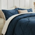 thumbnail image 2 of Pituck Fluffy Queen Comforter Set - Super Soft Sherpa Navy Comforter for Queen Size Bed, Luxury Warm Bedding Set for Winter, Fuzzy Bed Set 3 Pieces (1 Comforter, 2 Pillowcases), 2 of 8
