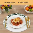 thumbnail image 4 of Turquoise Ombre Botanical Round 13 Inch Placemats Set of 2, Watercolor Pastoral Leaf HeatResistant Non Slip Place Mats for Dining Table, Wipeable Braided Kitchen Table Mats for Housewarming, 4 of 9