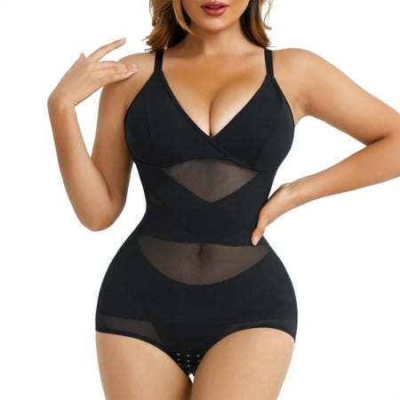 

Junlan Womens Tummy Control Shapewear Bodysuit Waist Trainer Body Shapewear Butt Lifter Jumpsuit with Bra