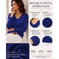 thumbnail image 4 of QUALFORT Sweaters for Women, Lightweight V Neck Long Sleeve Pullover Sweater, Soft Knit Women's Sweater Top, Royal Blue XL, 4 of 7