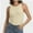 Beige, variant on Women’s Ribbed Crop Tank Top – Crew Neck, Racerback, Sleeveless, Slim Fit, Summer Basic Size S-XL