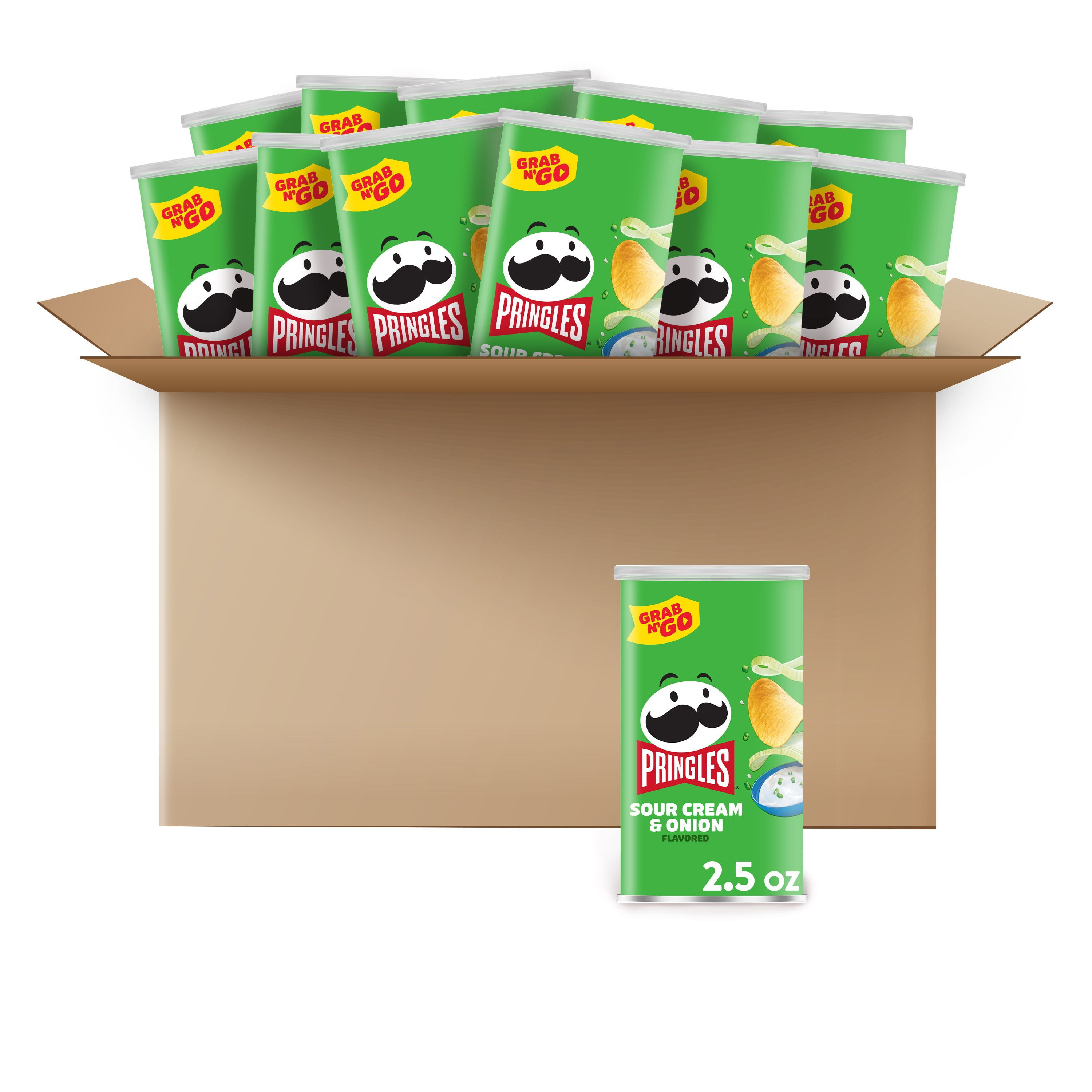 Pringles Sour Cream & Onion Potato Crisps Chips, 2.5 oz, (Pack of 12