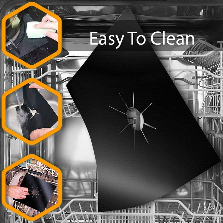  Stove Burner Covers - Gas Stove Protectors Black 0.2mm Double  Thickness, Reusable, Non-Stick, Fast Clean Liners for Kitchen/Cooking. Size  10.6 x 10.6 BPA Free(8 Packs) : Appliances