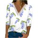 thumbnail image 2 of Pntutb Mujer Moda Casual Manga Larga Botones Cómoda Impresión Sudadera tops Blusa Pntutb Pntutb-3803, 2 of 5