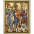 thumbnail image 2 of Unknown 12th Century English Illuminator 15x18 Black Ornate Wood Framed with Double Matting Museum Art Print Titled - The Magi Approaching Herod, 2 of 4