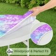 thumbnail image 5 of 44 Inch Round Elastic Tablecloth - Tie Dye Waterproof Fitted Table Cover for Outdoor Dining, Windproof Spill-Proof Scratch-Resistant Picnic Tablecloth (Rainbow Tie Dye, Bohemian Design), 5 of 7