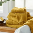 thumbnail image 3 of Market & Place 100% Cotton Waffle Weave 6-Piece Hand Towel Set, Mustard Yellow, 3 of 6