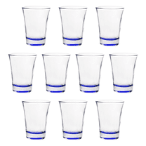 Shot Glasses 2 oz. Set of 10, Bulk Pack - Great for Wedding, Party, Birthday, Gifts - Blue