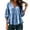 Blue, variant on Women Cotton Linen Blouses Deep V Neck Ruffle Peplum Puff Sleeve Drop Shoulder Loose Casual Boho Vacation Beach Tops, Navy M