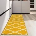 thumbnail image 4 of Yellow Geometric Quatrefoil Pattern Kitchen Rug Mat,Kitchen Runner Rugs Non Skid Washable,Decorative Kitchen Floor Mats for Kitchen,Sink,Laundry,17"X47", 4 of 5
