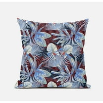 Plant Illusion Throw Pillow with Removable Cover in Green Indigo Beige 16x16